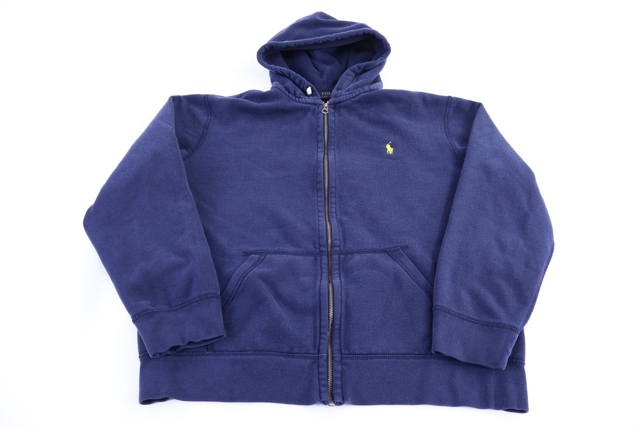 Polo Ralph Lauren Embroidered Logo Full Zip Blue Hoodie - Jacket - Thrifted Threads