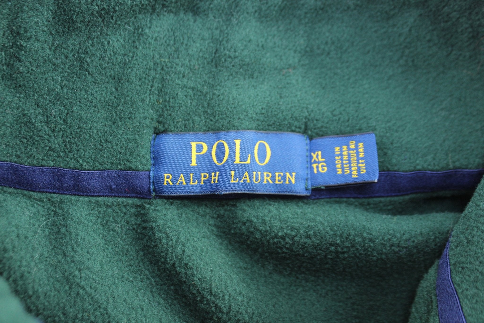 Polo Ralph Lauren Embroidered Logo Green Fleece Vest - ThriftedThreads.com
