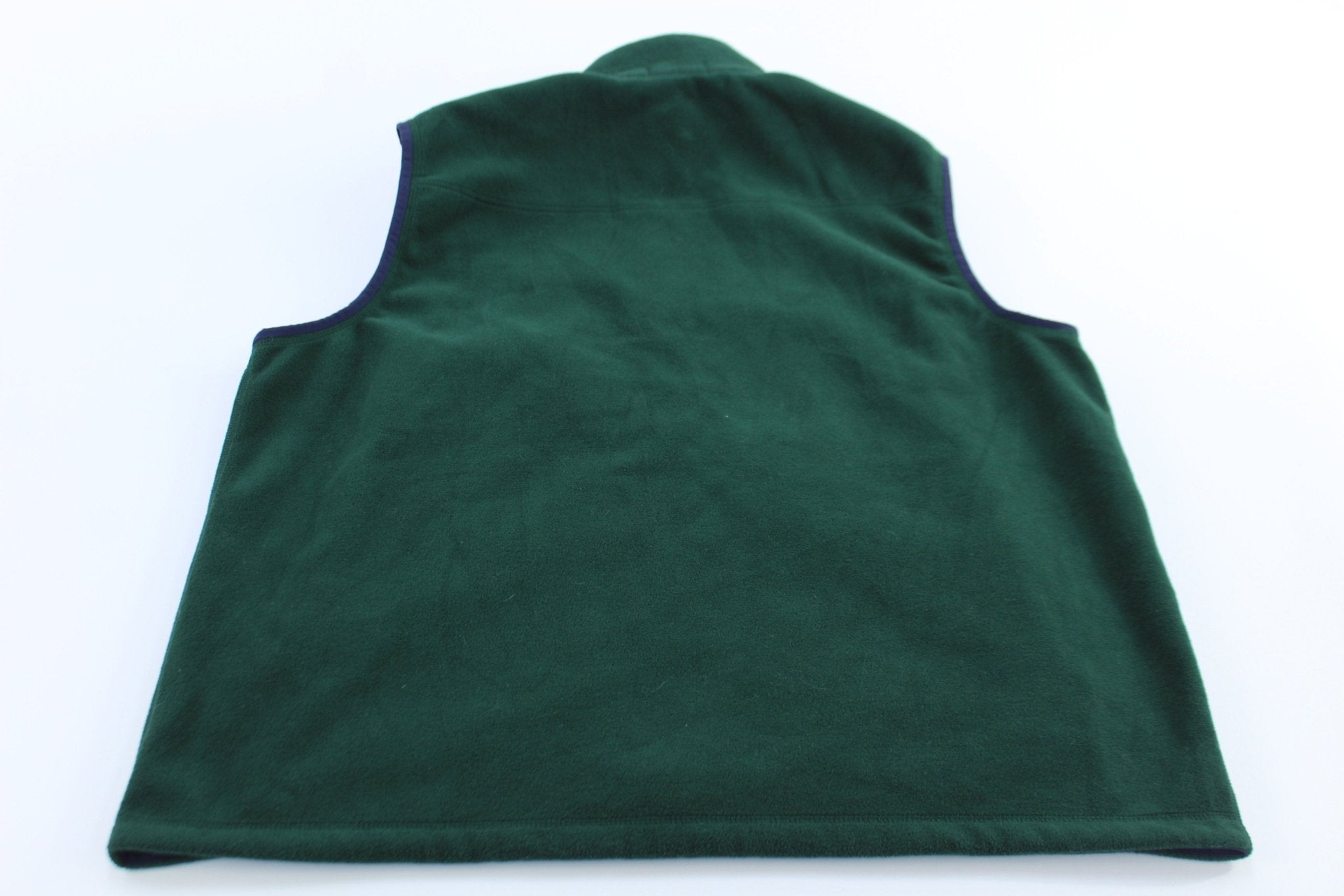 Polo Ralph Lauren Embroidered Logo Green Fleece Vest - ThriftedThreads.com