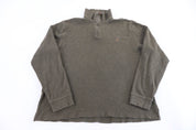 Polo Ralph Lauren Embroidered Logo Green Quarter Zip Pullover - Sweater - Thrifted Threads