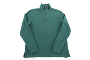 Polo Ralph Lauren Embroidered Logo Green Quarter Zip Sweater - Sweater - Thrifted Threads