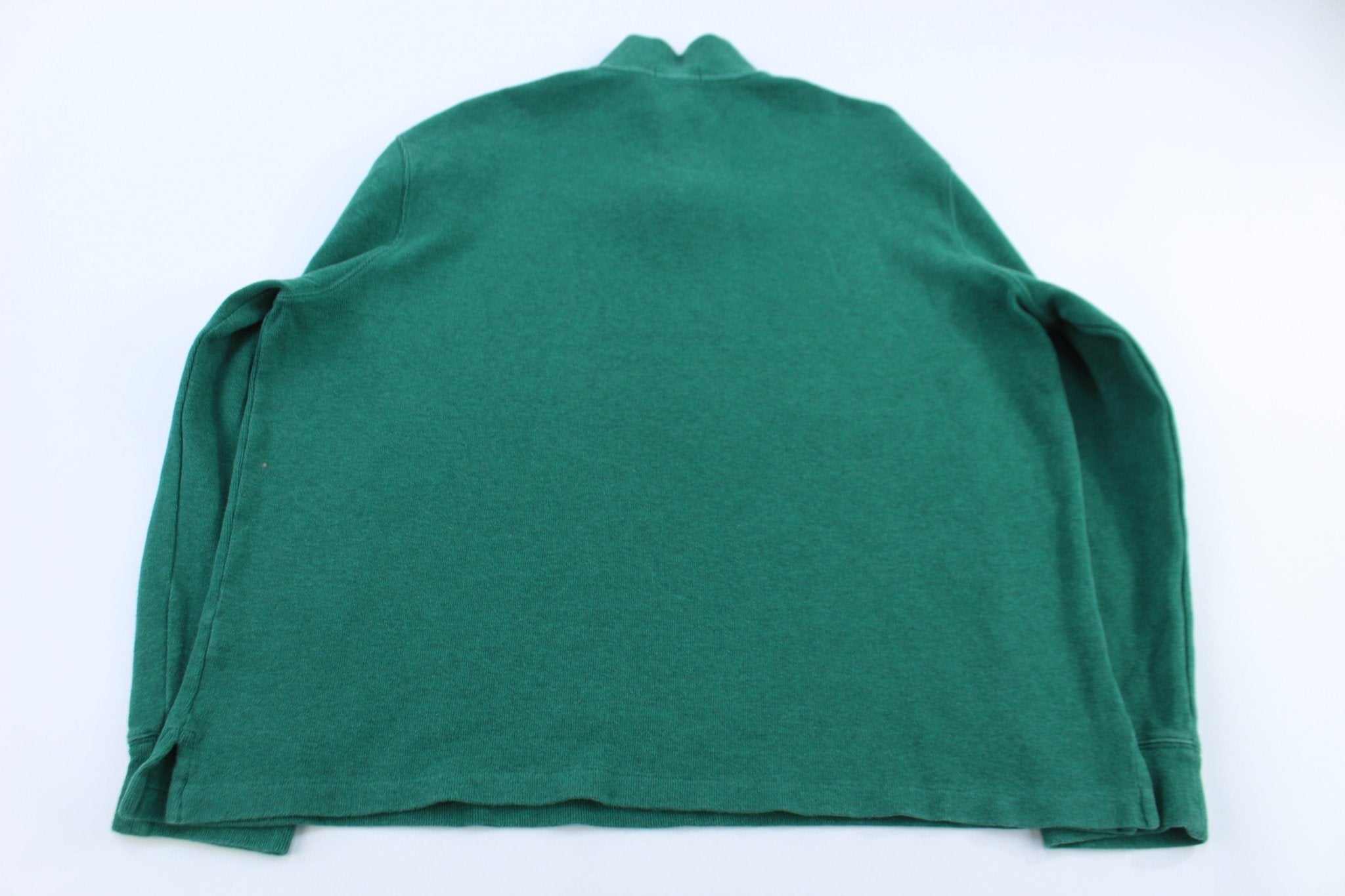 Polo Ralph Lauren Embroidered Logo Green Quarter Zip Sweater - Sweater - Thrifted Threads