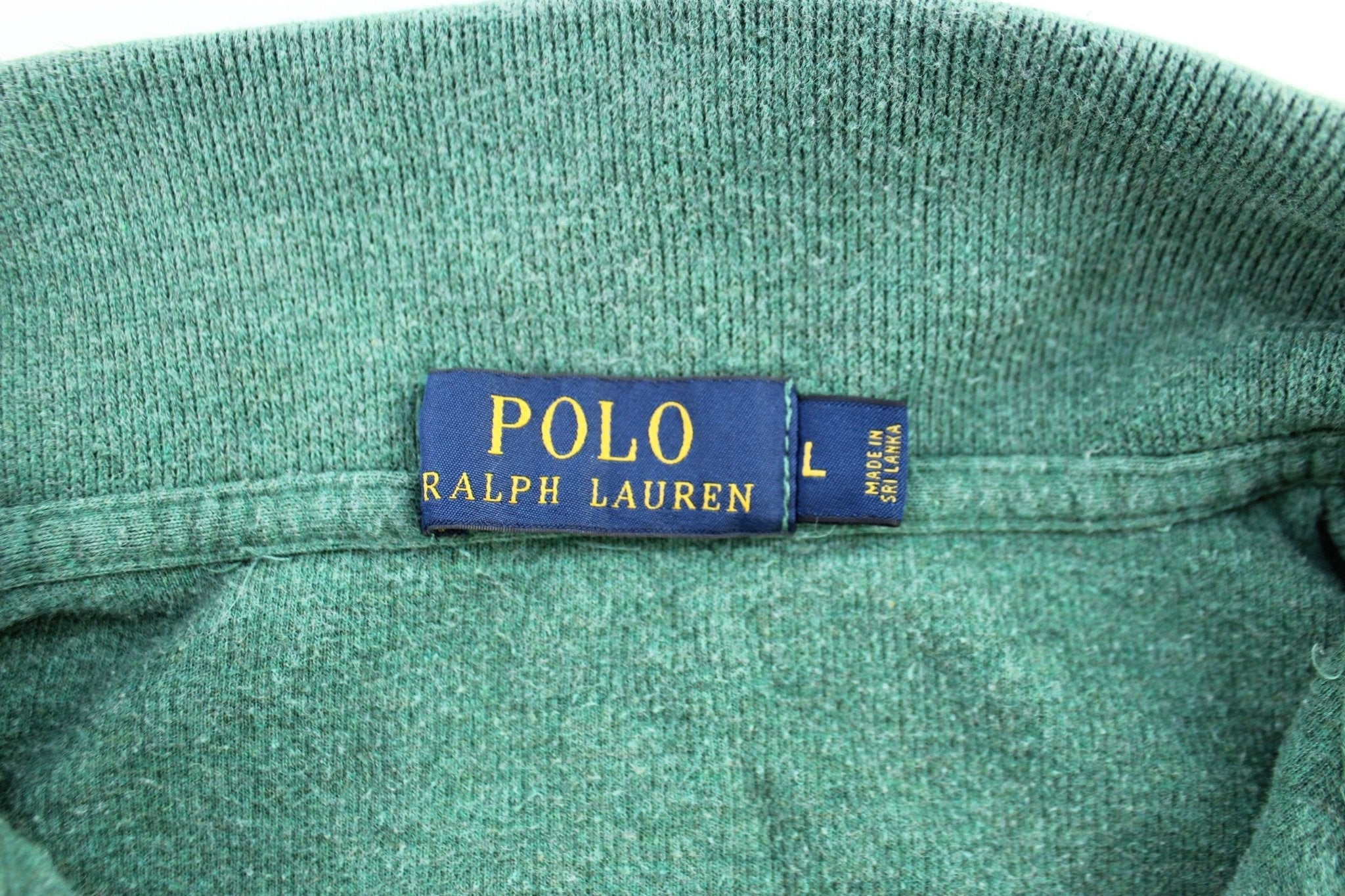 Polo Ralph Lauren Embroidered Logo Green Quarter Zip Sweater - Sweater - Thrifted Threads