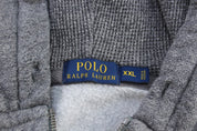 Polo Ralph Lauren Embroidered Logo Grey Full Zip Hoodie - ThriftedThreads.com