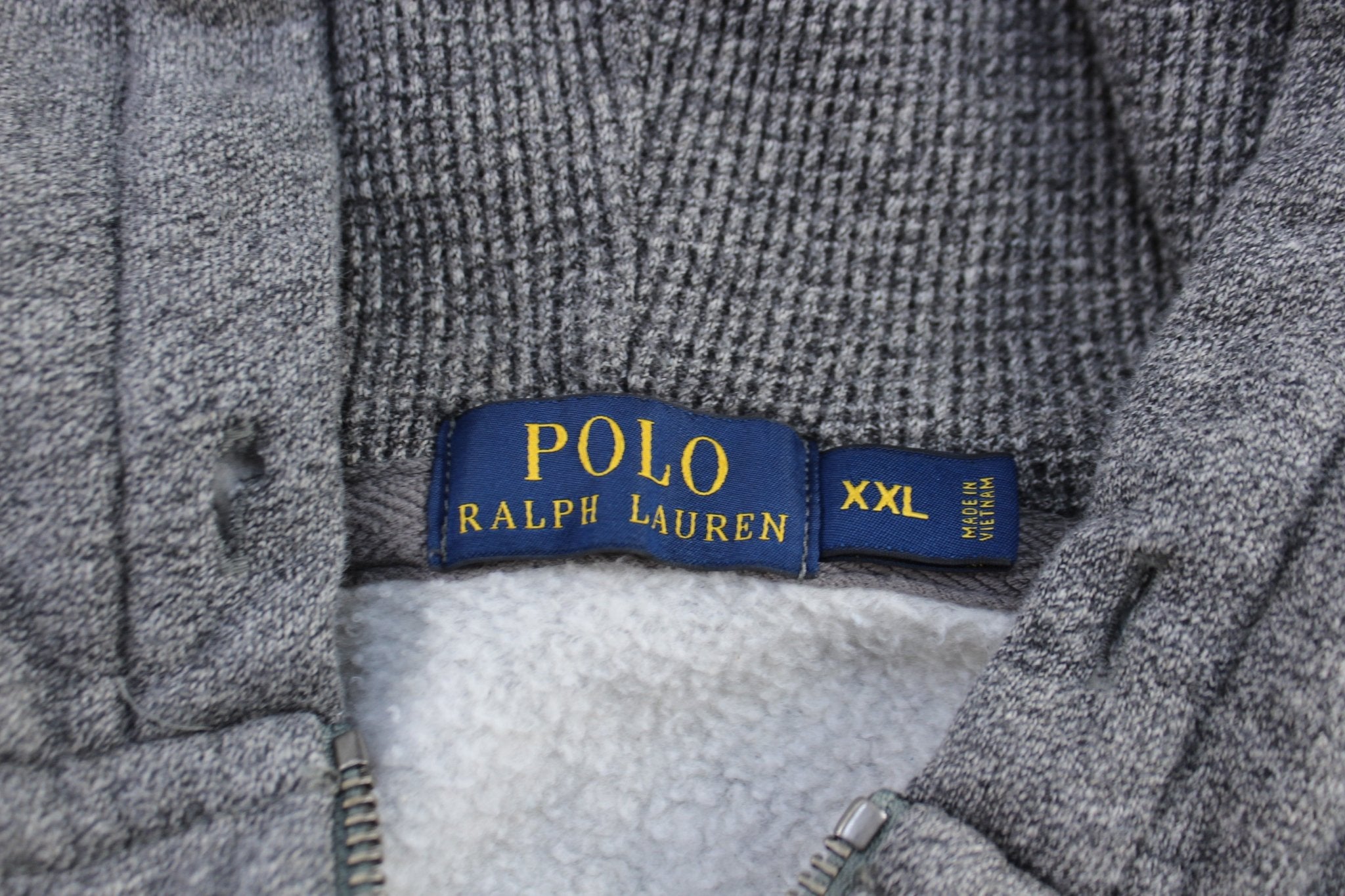 Polo Ralph Lauren Embroidered Logo Grey Full Zip Hoodie - ThriftedThreads.com