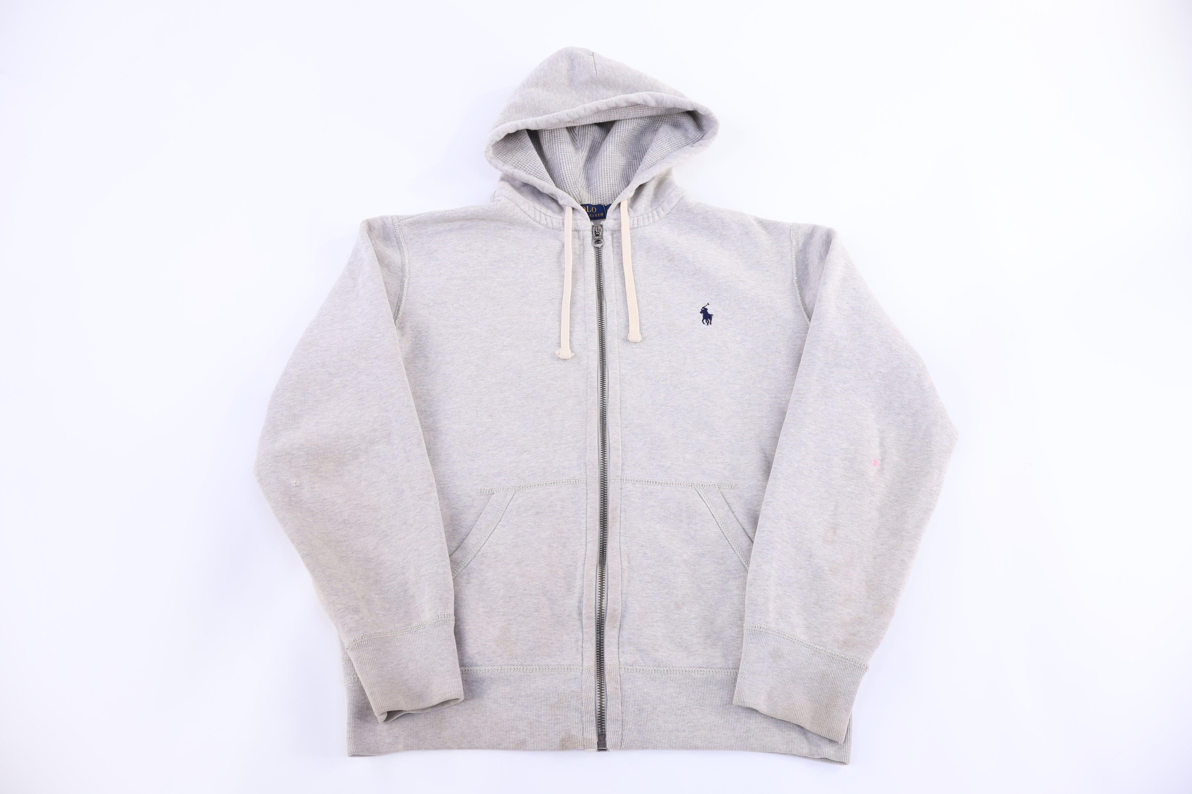 Polo Ralph Lauren Embroidered Logo Grey Full Zip Hoodie - Jacket - Thrifted Threads