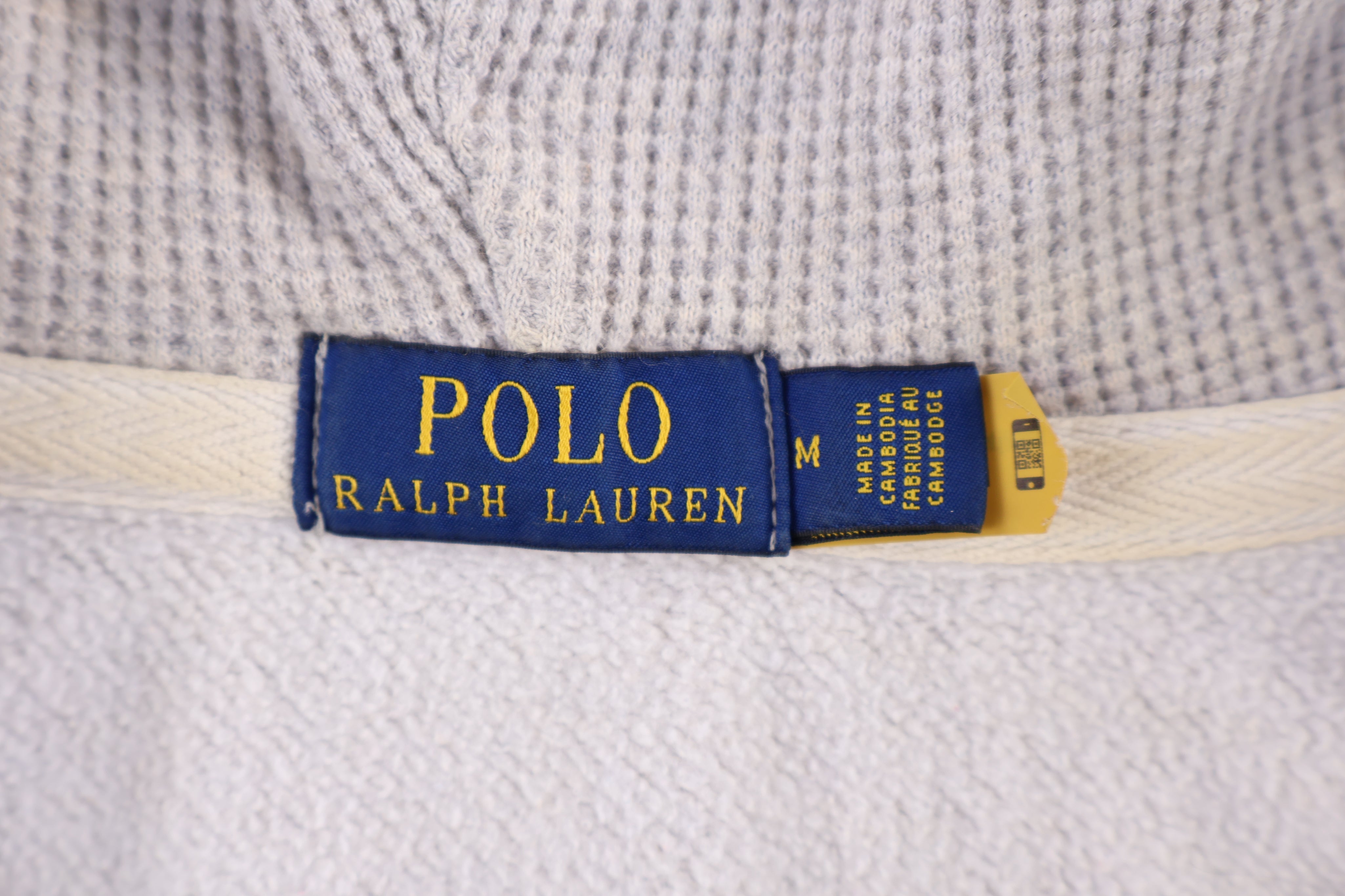 Polo Ralph Lauren Embroidered Logo Grey Full Zip Hoodie - Jacket - Thrifted Threads