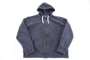 Polo Ralph Lauren Embroidered Logo Grey Full Zip Jacket - jacket - Thrifted Threads