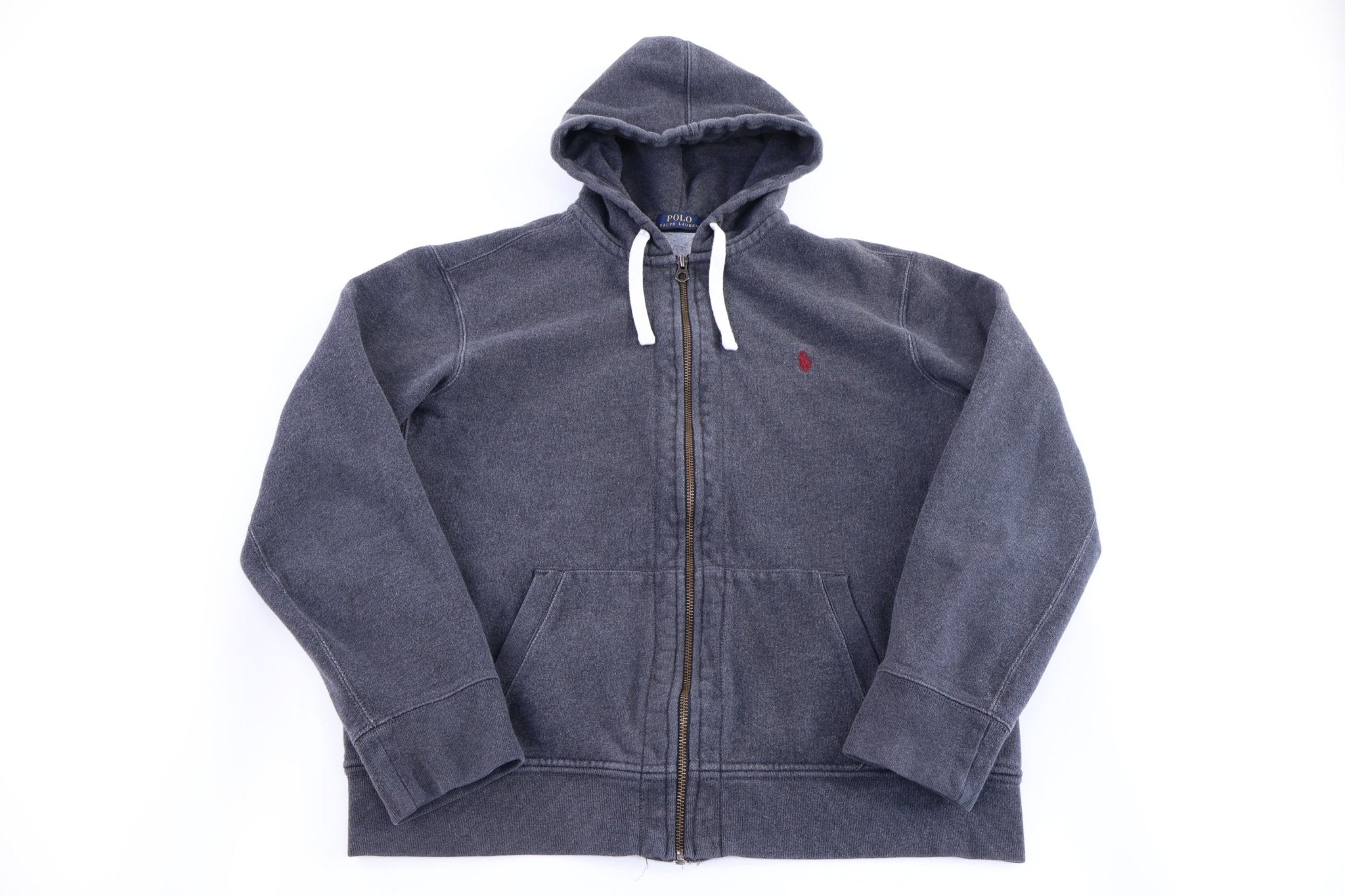 Polo Ralph Lauren Embroidered Logo Grey Full Zip Jacket - jacket - Thrifted Threads