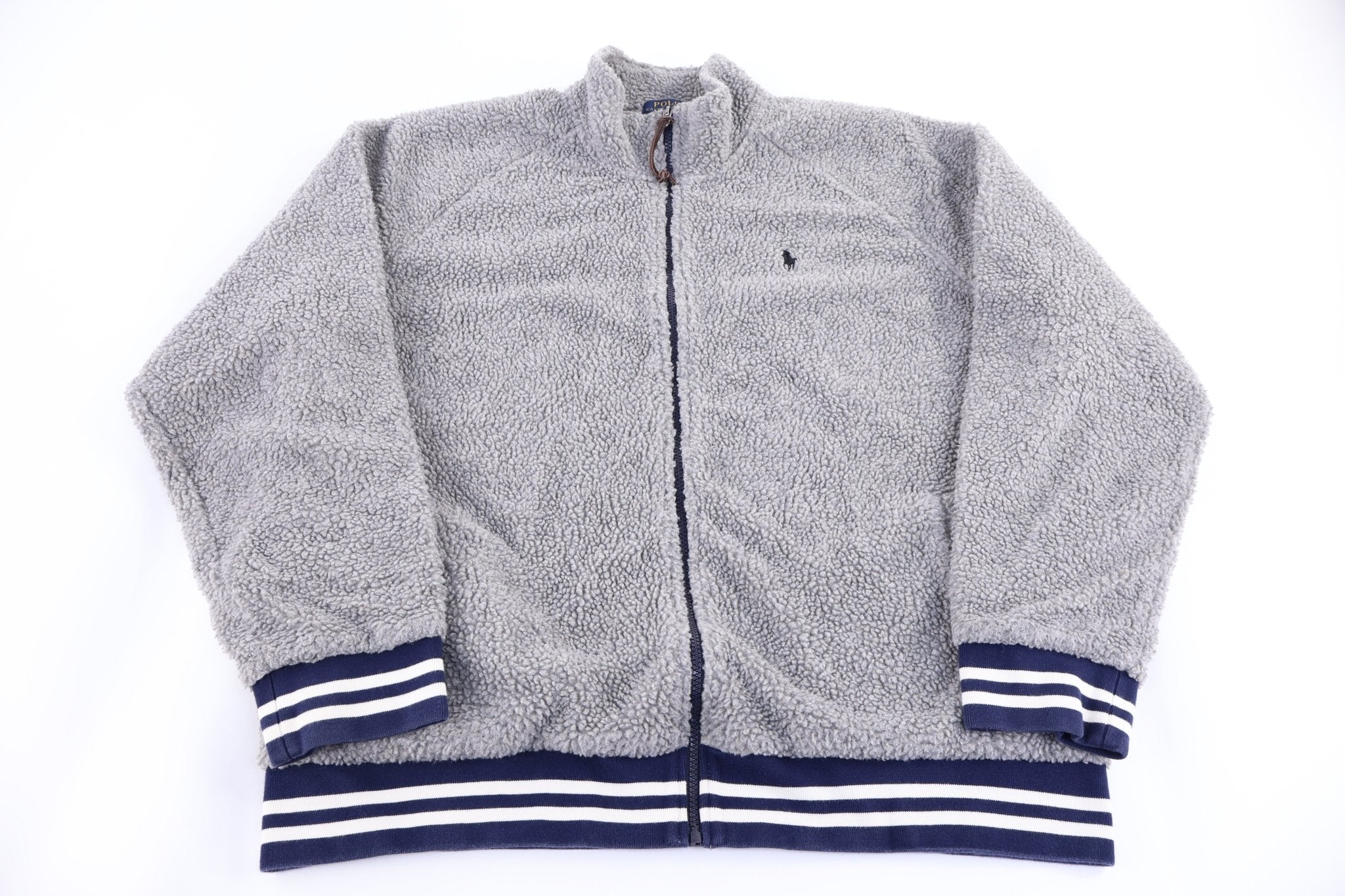 Polo Ralph Lauren Embroidered Logo Grey Full Zip Jacket - Jacket - Thrifted Threads
