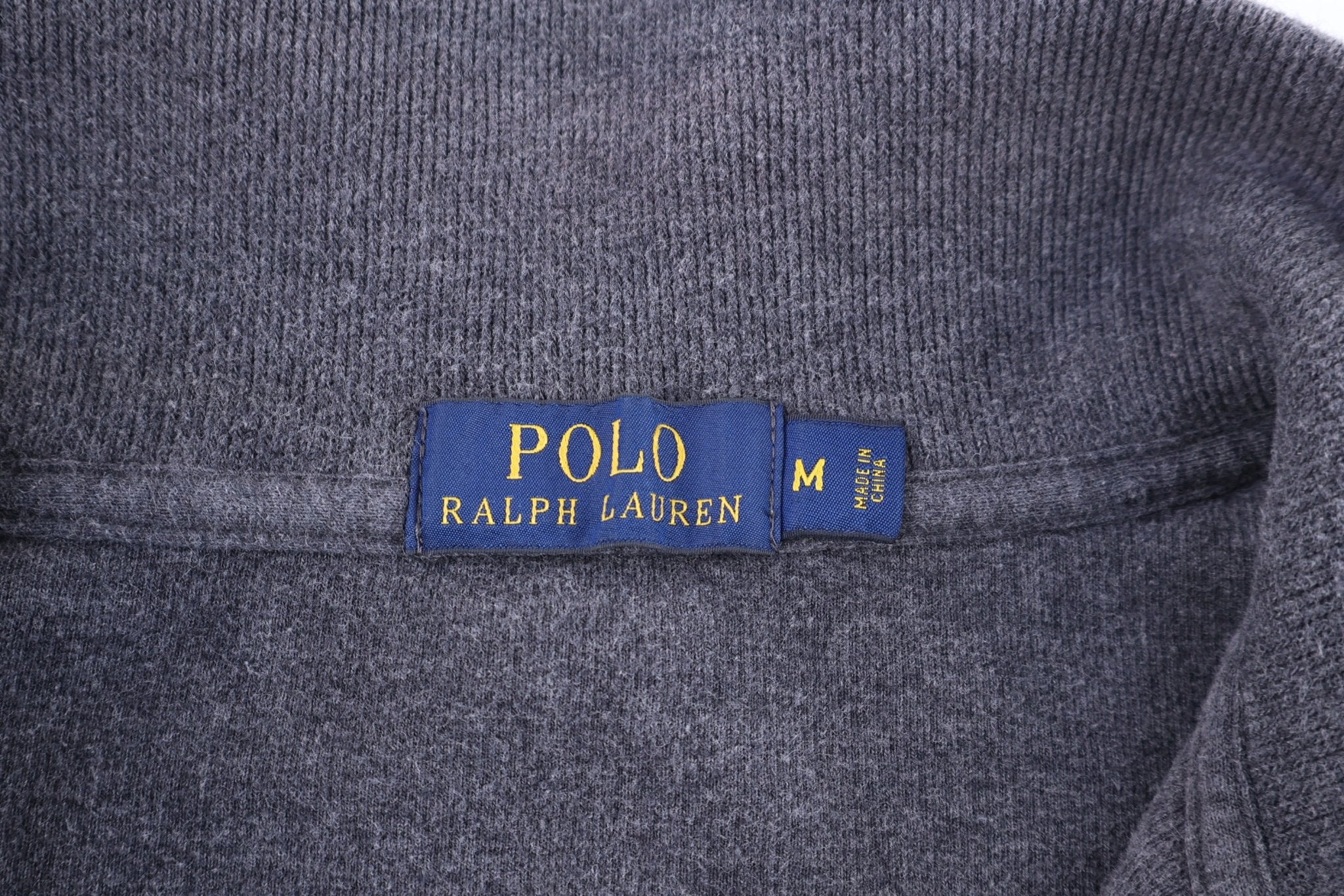 Polo Ralph Lauren Embroidered Logo Grey Quarter Zip Pullover - Sweater - Thrifted Threads