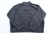 Polo Ralph Lauren Embroidered Logo Grey Quarter Zip Sweater - ThriftedThreads.com