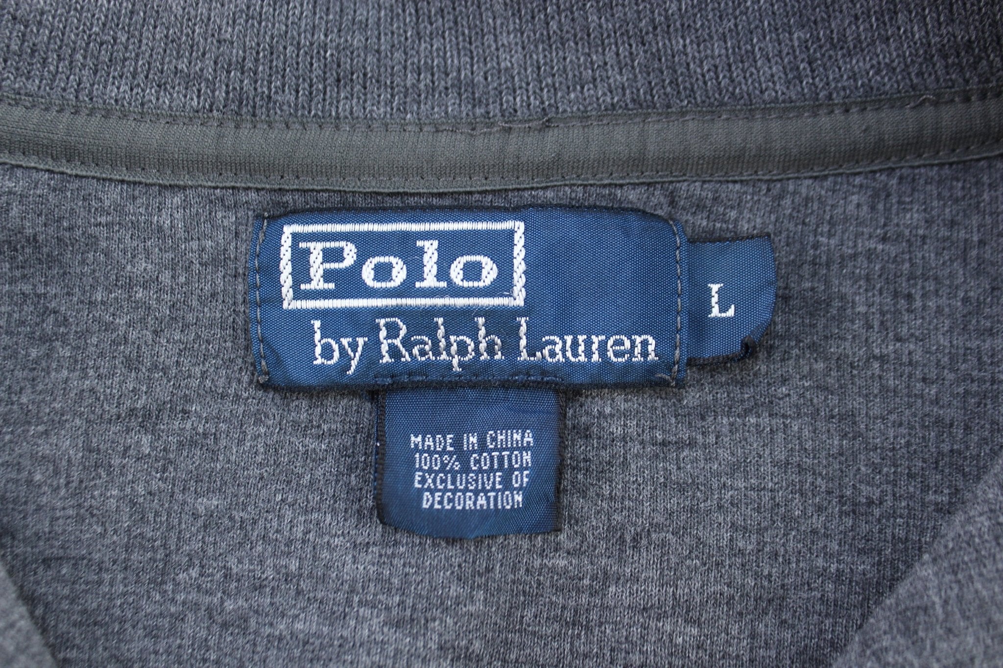 Polo Ralph Lauren Embroidered Logo Grey Quarter Zip Sweater - ThriftedThreads.com