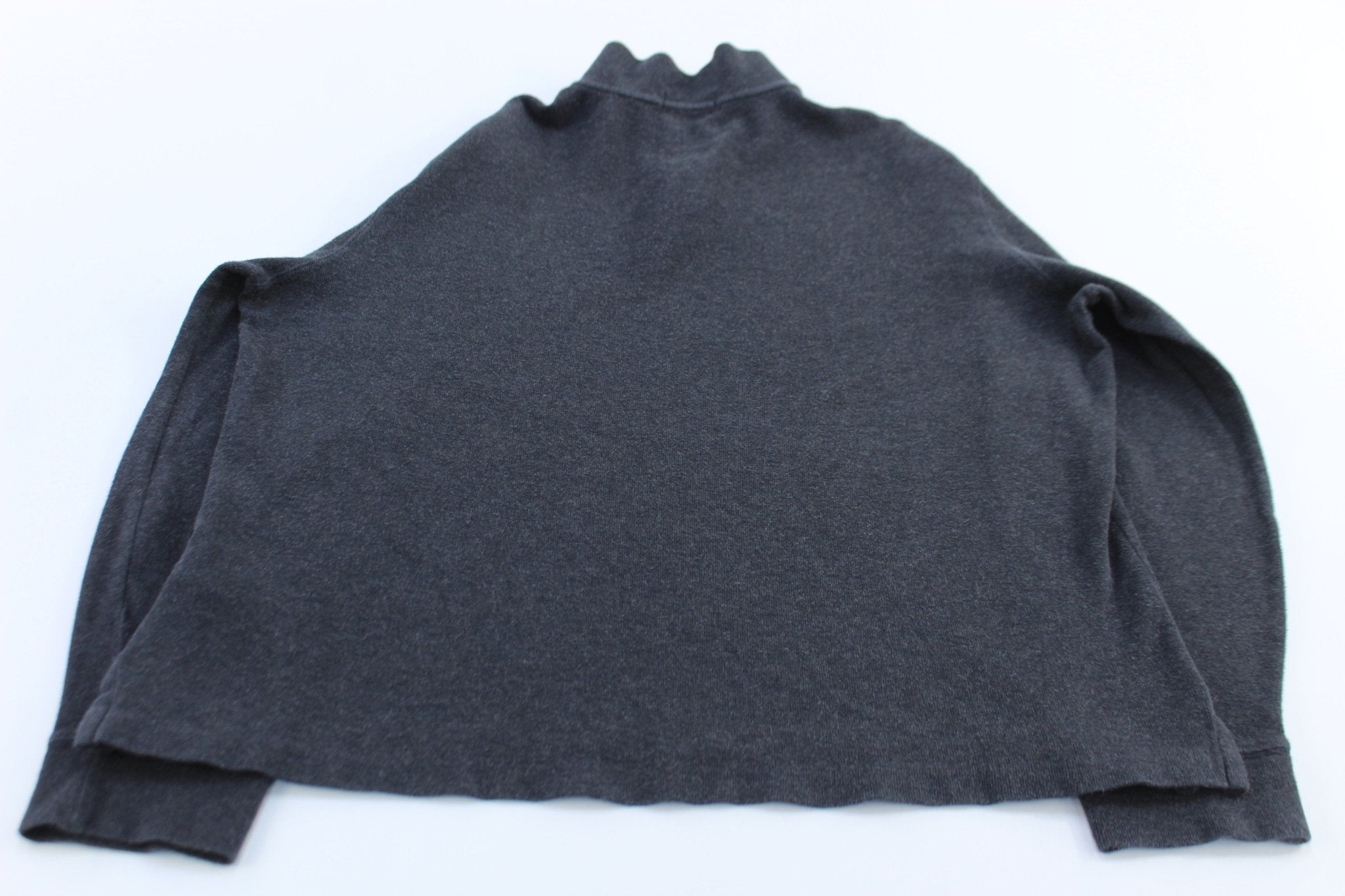 Polo Ralph Lauren Embroidered Logo Grey Quarter Zip Sweater - ThriftedThreads.com
