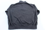 Polo Ralph Lauren Embroidered Logo Grey Quarter Zip Sweater - ThriftedThreads.com