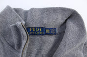 Polo Ralph Lauren Embroidered Logo Grey Quarter Zip Sweater - ThriftedThreads.com