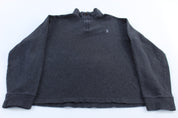 Polo Ralph Lauren Embroidered Logo Grey Quarter Zip Sweater - ThriftedThreads.com
