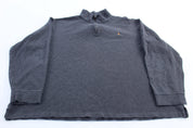 Polo Ralph Lauren Embroidered Logo Grey Quarter Zip Sweater - ThriftedThreads.com
