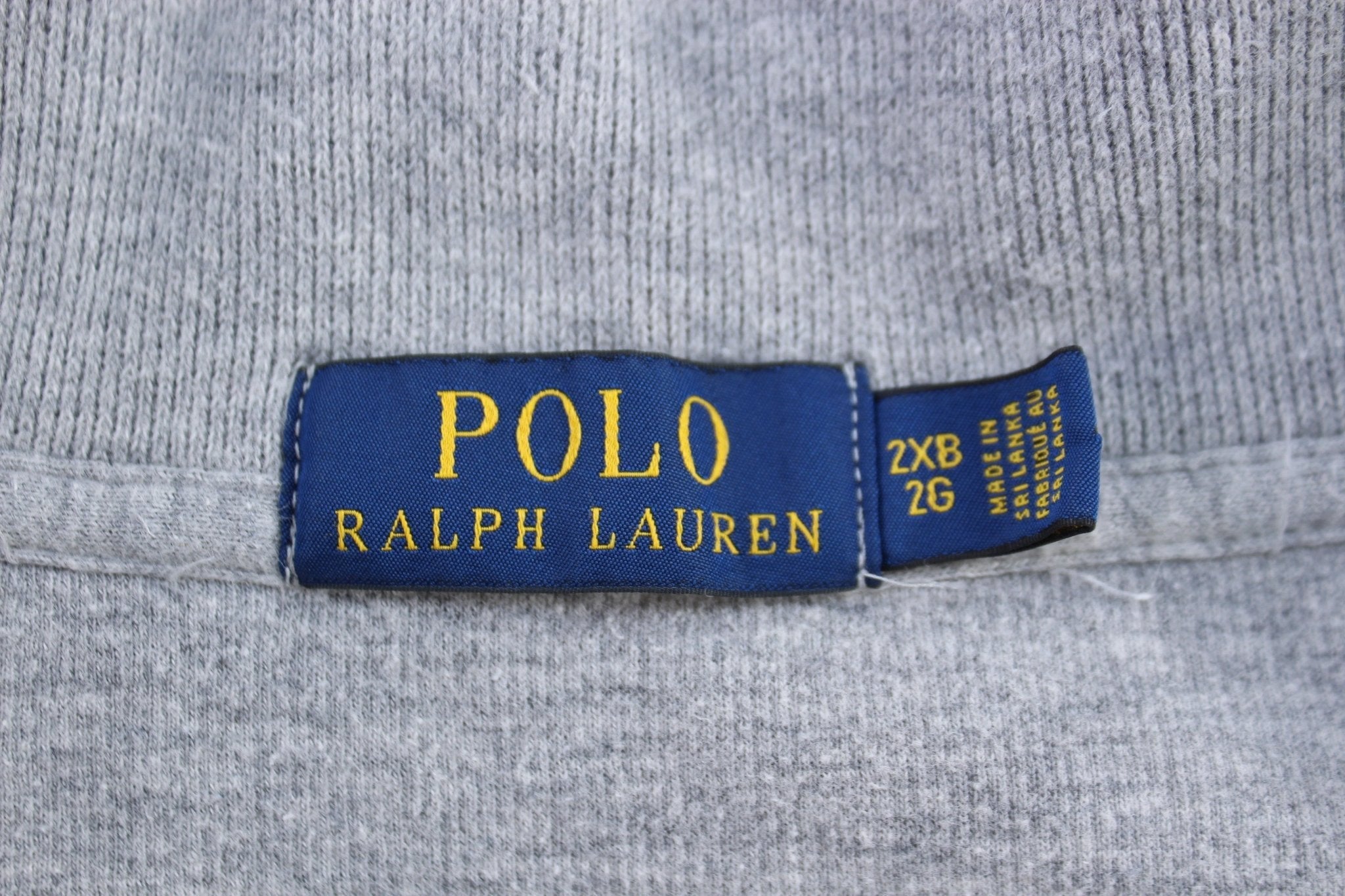 Polo Ralph Lauren Embroidered Logo Grey Quarter Zip Sweater - ThriftedThreads.com