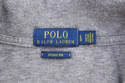 Polo Ralph Lauren Embroidered Logo Grey Quarter Zip Sweater - ThriftedThreads.com