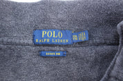Polo Ralph Lauren Embroidered Logo Grey Quarter Zip Sweater - ThriftedThreads.com