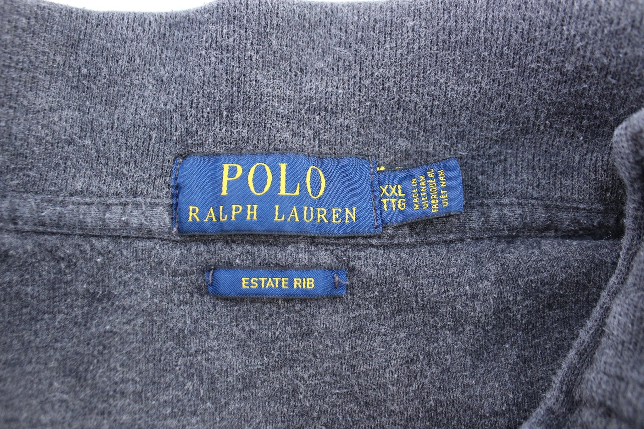 Polo Ralph Lauren Embroidered Logo Grey Quarter Zip Sweater - ThriftedThreads.com