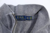 Polo Ralph Lauren Embroidered Logo Grey Quarter Zip Sweater - Sweater - Thrifted Threads
