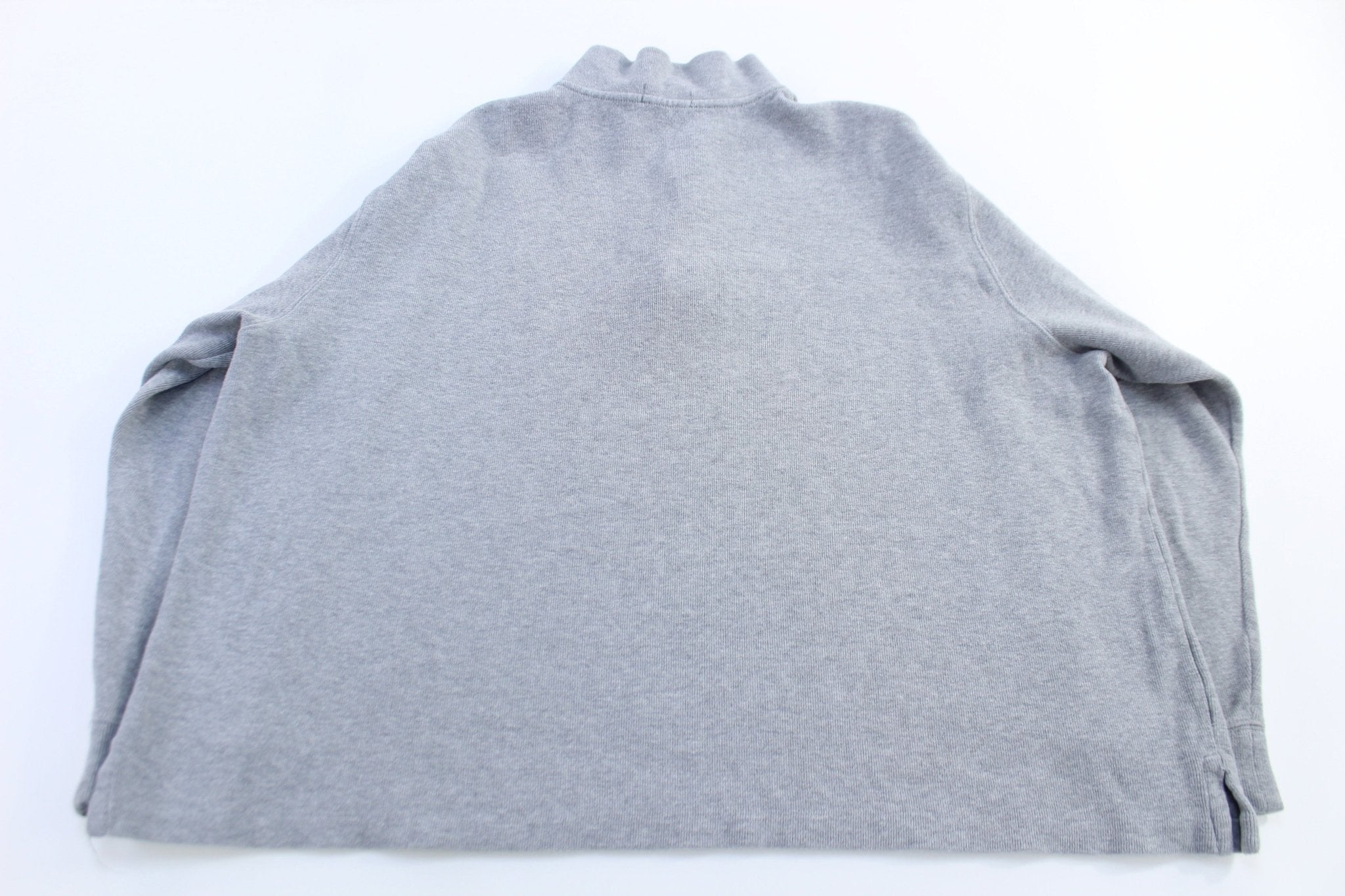 Polo Ralph Lauren Embroidered Logo Grey Quarter Zip Sweater - Sweater - Thrifted Threads