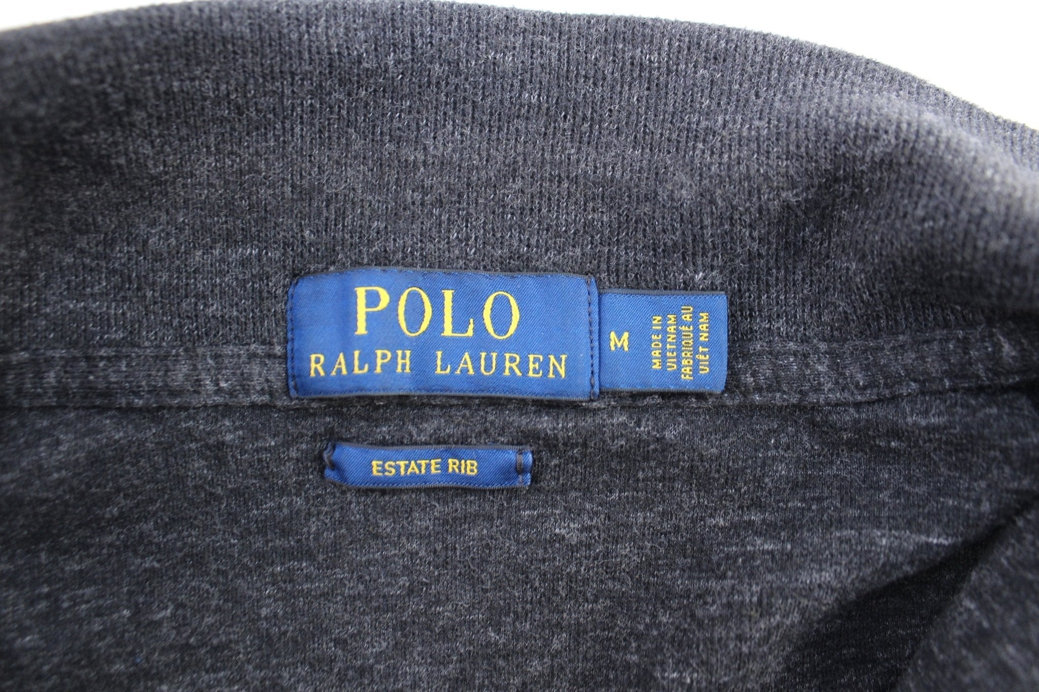 Polo Ralph Lauren Embroidered Logo Grey Quarter Zip Sweater - Sweater - Thrifted Threads