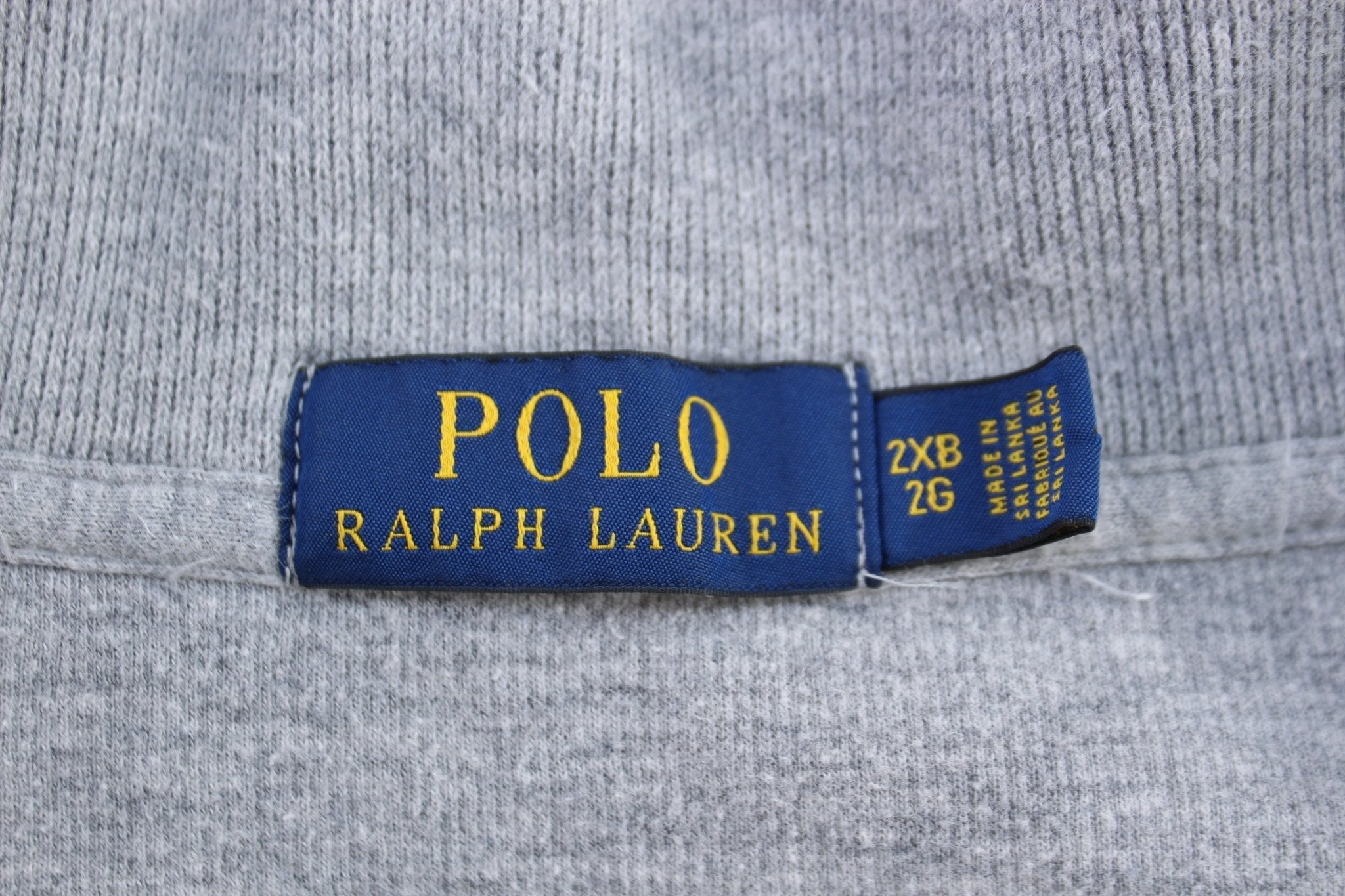Polo Ralph Lauren Embroidered Logo Grey Quarter Zip Sweater - Sweater - Thrifted Threads