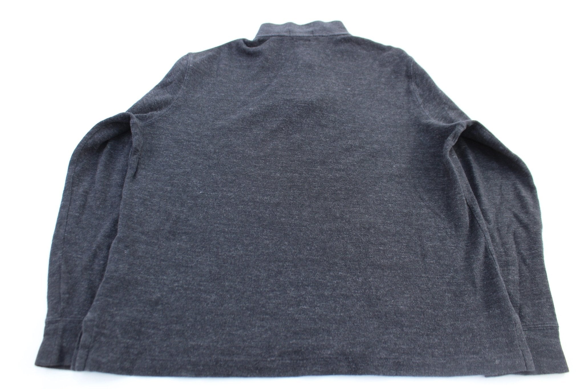Polo Ralph Lauren Embroidered Logo Grey Quarter Zip Sweater - Sweater - Thrifted Threads