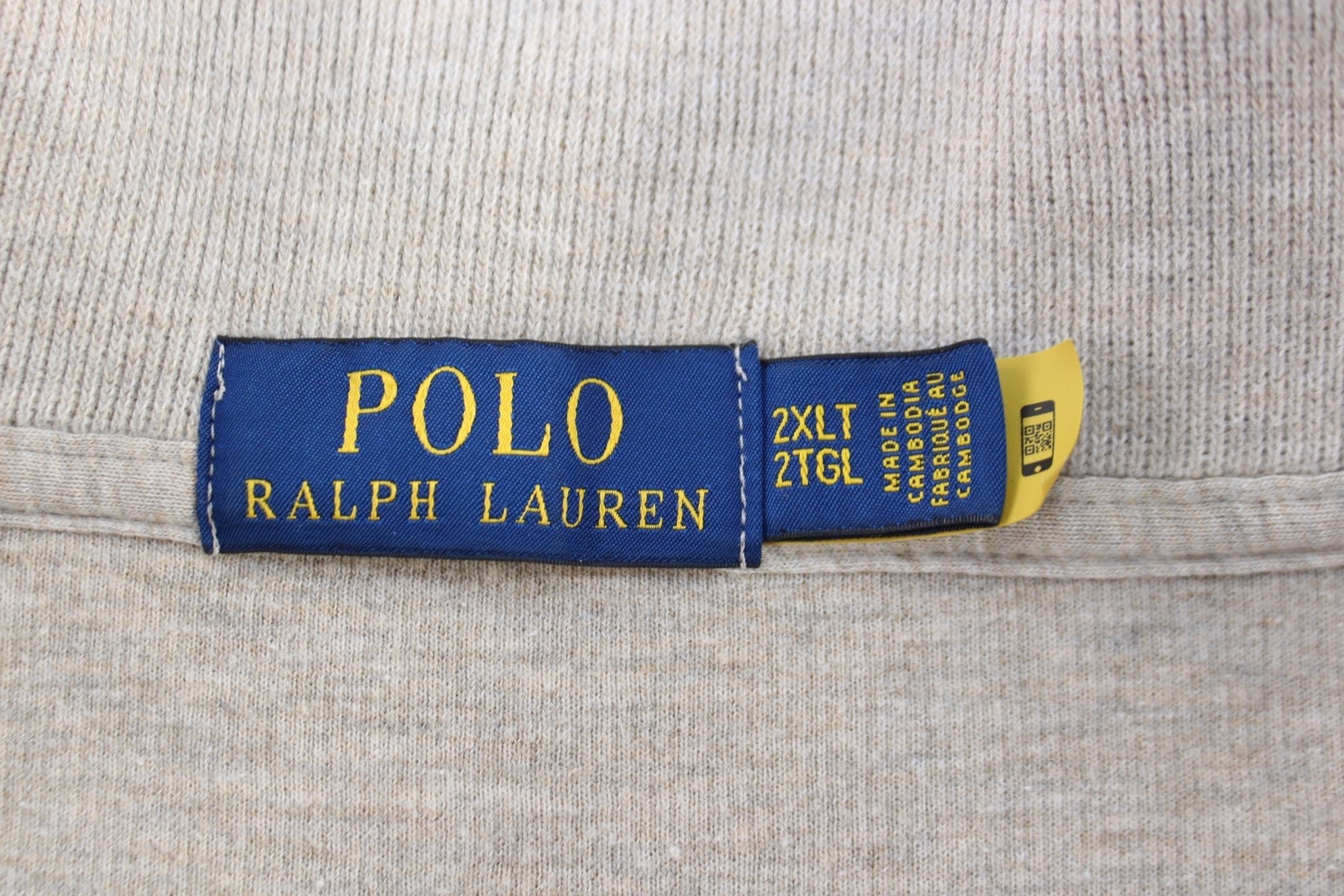 Polo Ralph Lauren Embroidered Logo Grey Quarter Zip Sweater - Sweater - Thrifted Threads