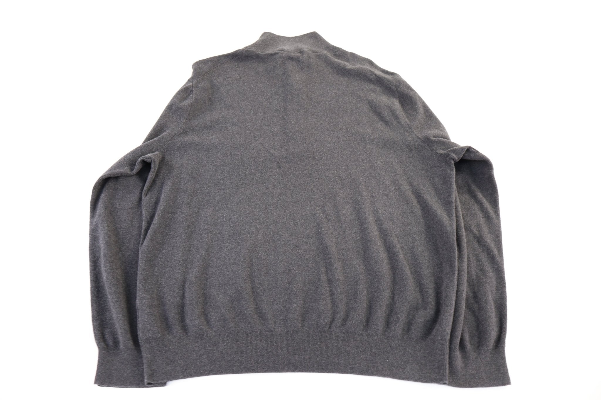 Polo Ralph Lauren Embroidered Logo Grey Quarter Zip Sweater - Sweater - Thrifted Threads