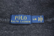 Polo Ralph Lauren Embroidered Logo Grey Quarter Zip Sweater - Sweater - Thrifted Threads