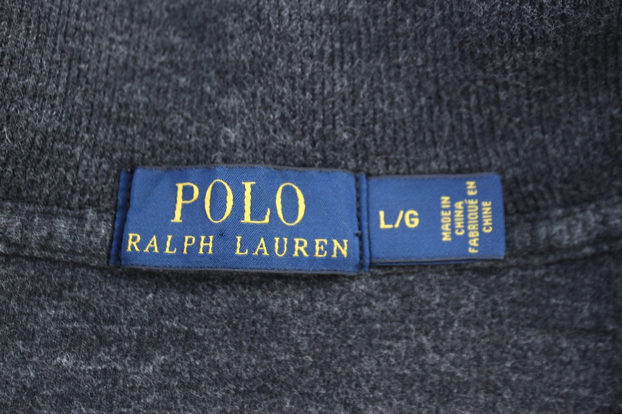 Polo Ralph Lauren Embroidered Logo Grey Quarter Zip Sweater - Sweater - Thrifted Threads