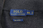 Polo Ralph Lauren Embroidered Logo Grey Quarter Zip Sweater - Sweater - Thrifted Threads