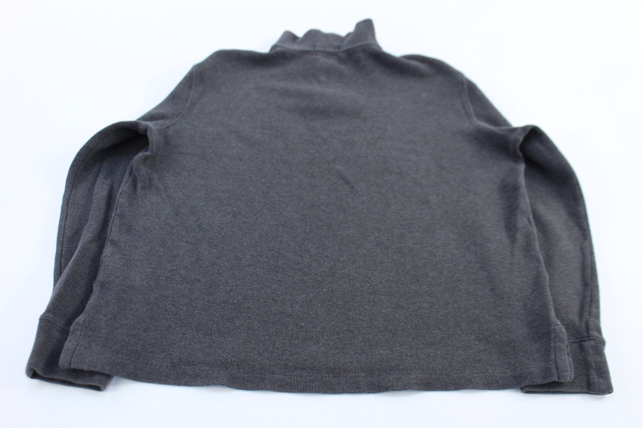 Polo Ralph Lauren Embroidered Logo Grey Quarter Zip Sweater - Sweater - Thrifted Threads
