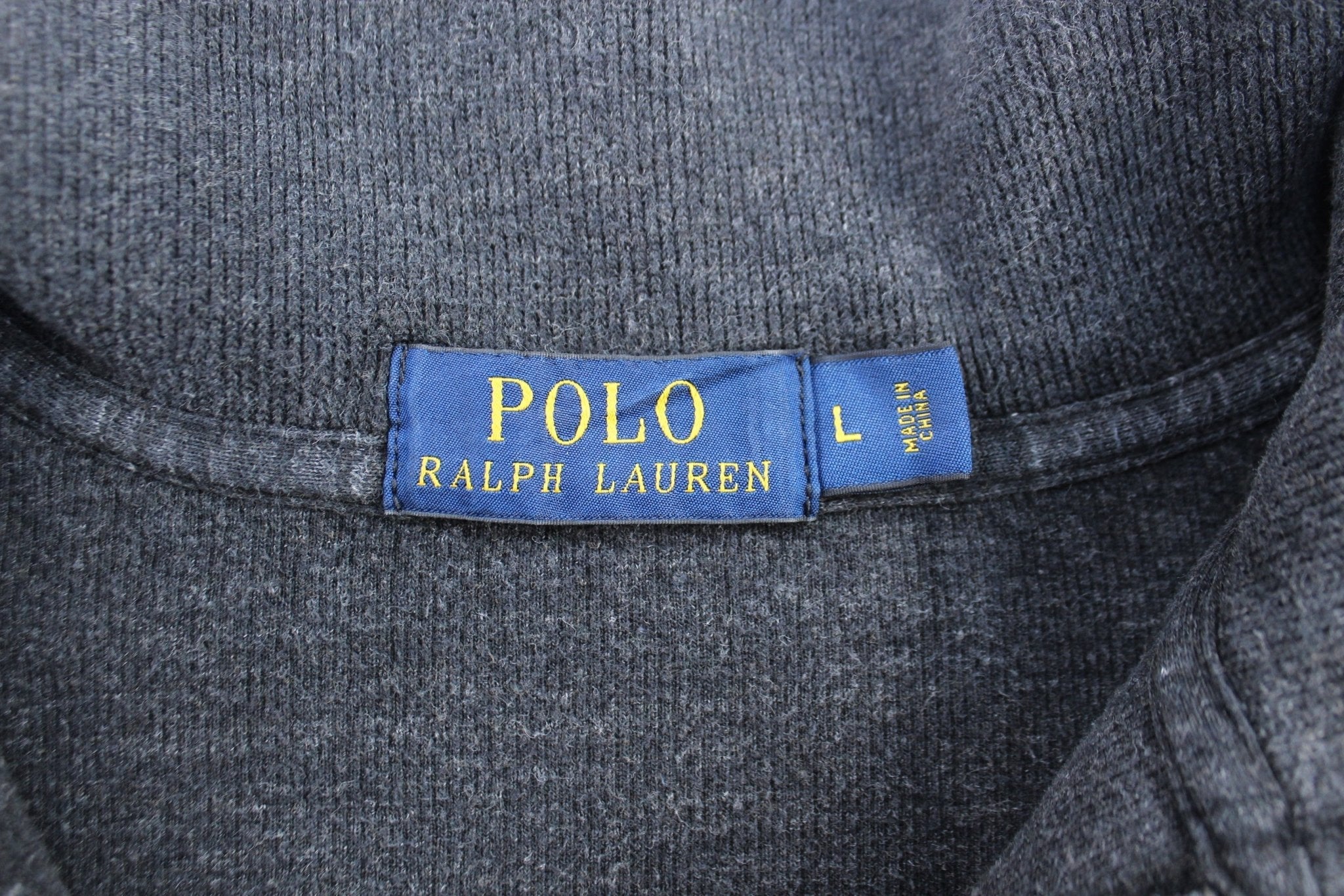 Polo Ralph Lauren Embroidered Logo Grey Quarter Zip Sweater - Sweater - Thrifted Threads