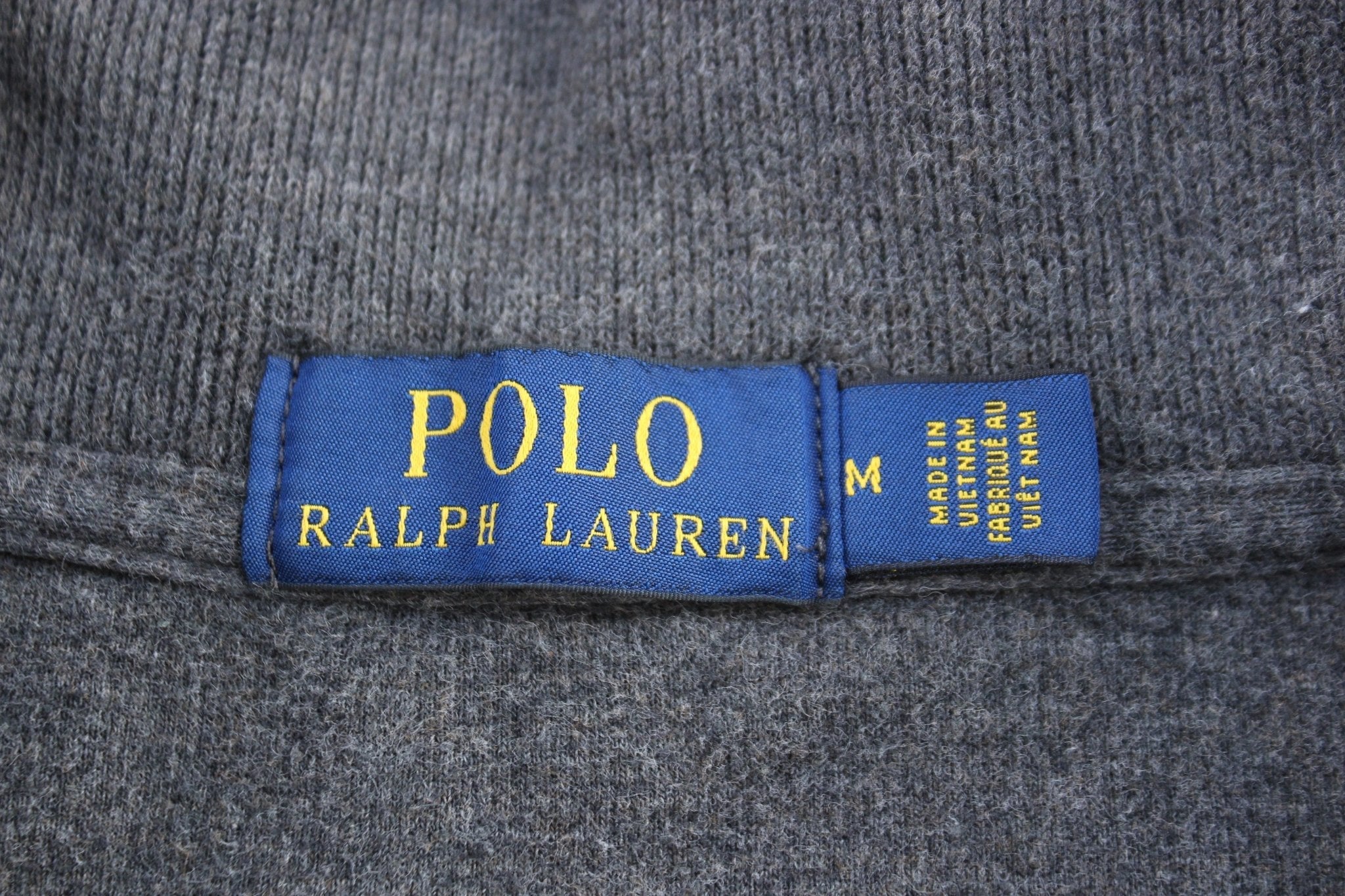 Polo Ralph Lauren Embroidered Logo Grey Quarter Zip Sweater - Sweater - Thrifted Threads