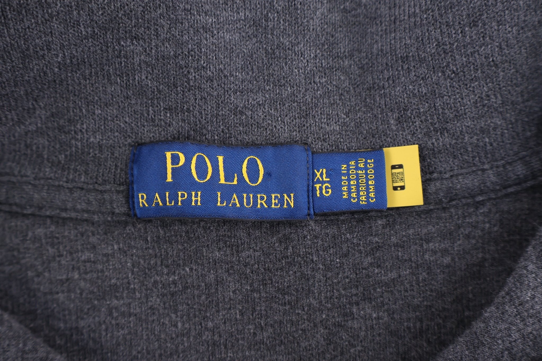 Polo Ralph Lauren Embroidered Logo Grey Quarter Zip Sweater - Sweater - Thrifted Threads