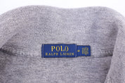 Polo Ralph Lauren Embroidered Logo Grey Quarter Zip Sweater - Sweater - Thrifted Threads