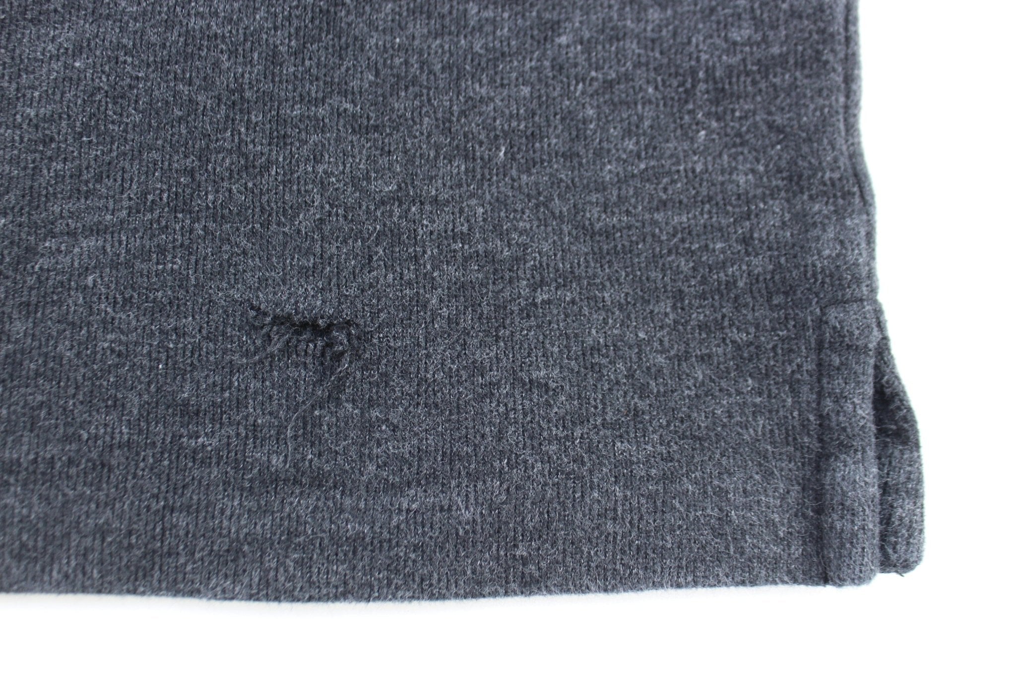 Polo Ralph Lauren Embroidered Logo Grey Quarter Zip Sweater - Sweater - Thrifted Threads