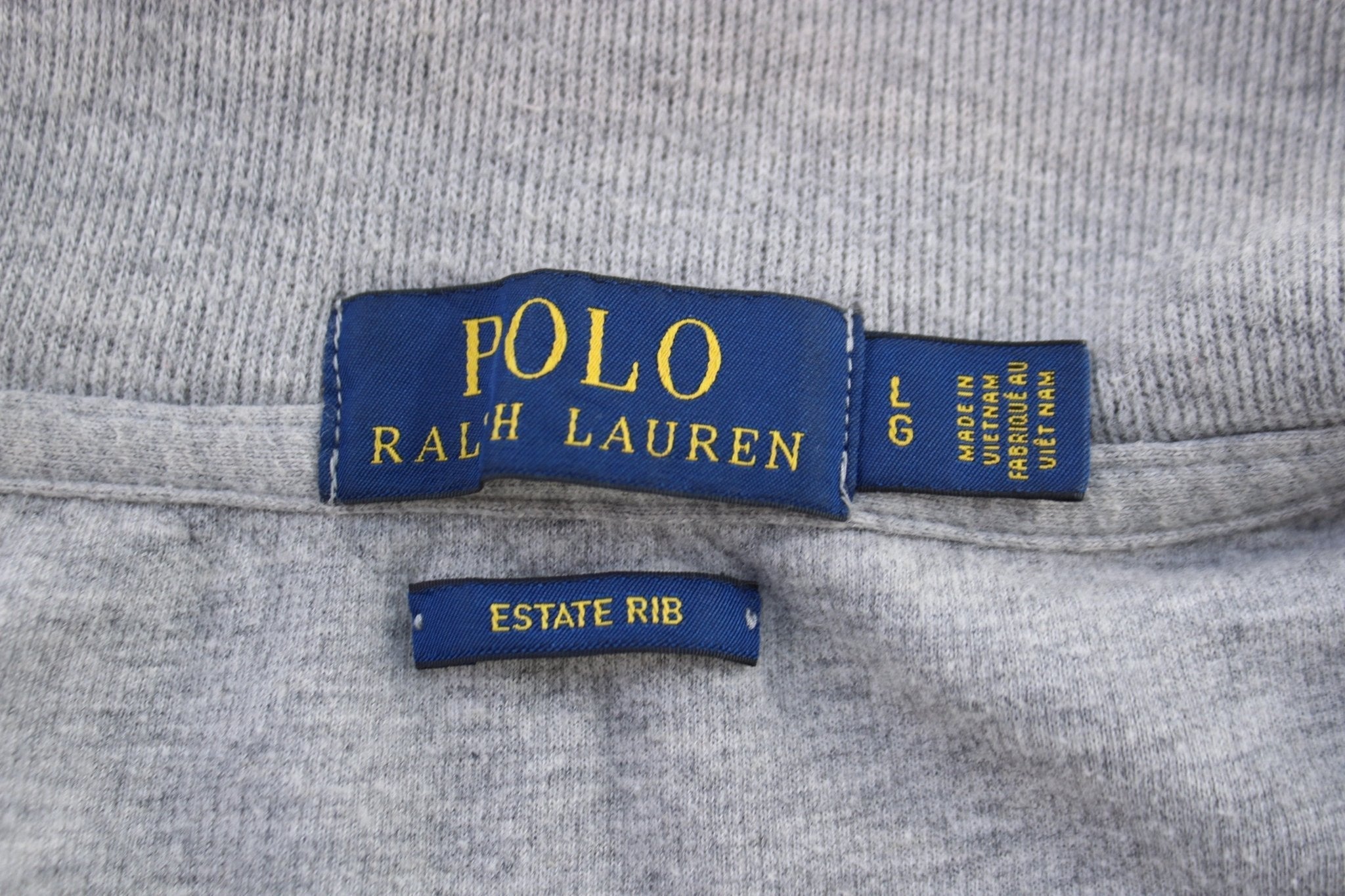 Polo Ralph Lauren Embroidered Logo Grey Quarter Zip Sweater - Sweater - Thrifted Threads