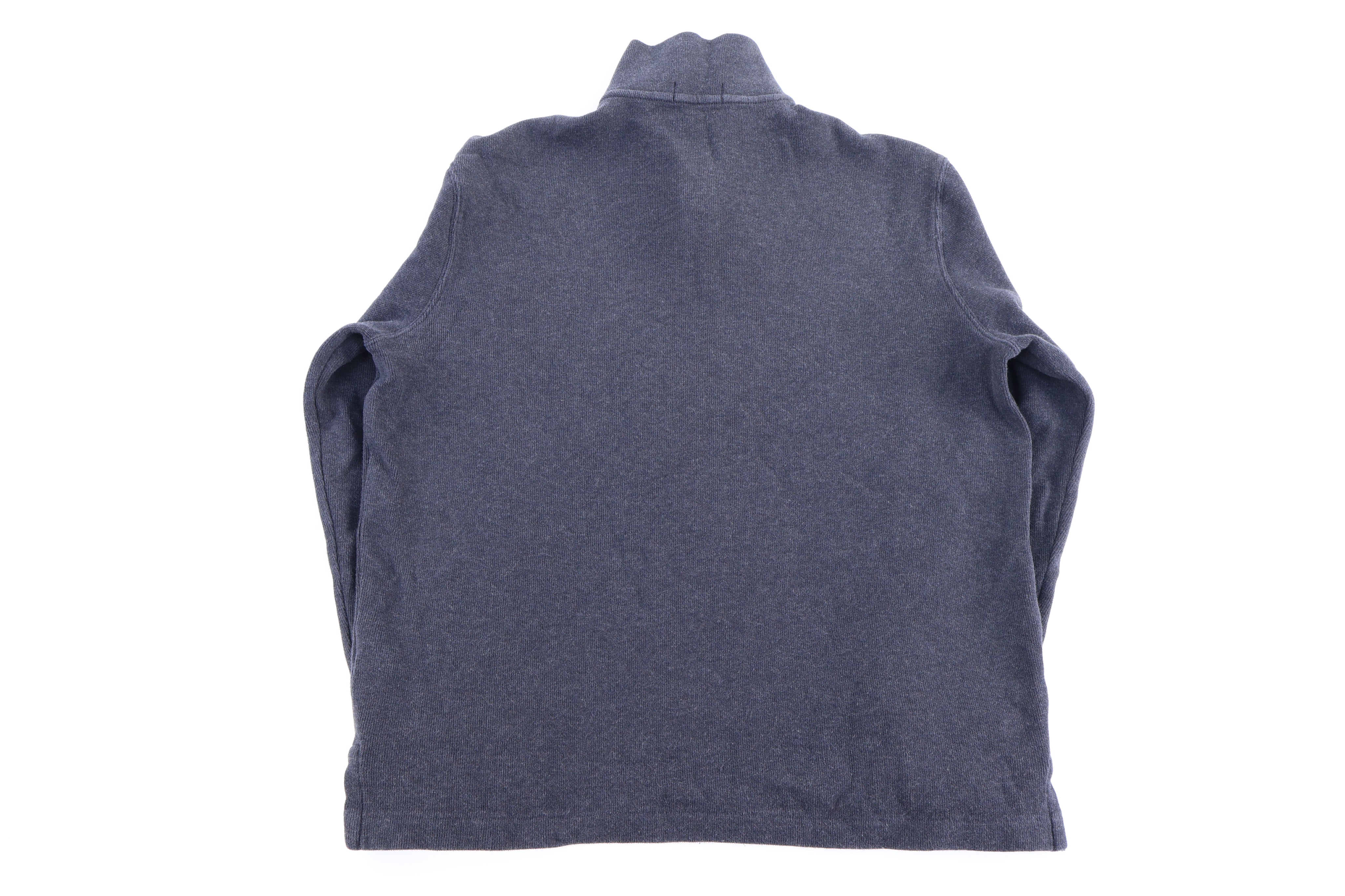 Polo Ralph Lauren Embroidered Logo Grey Quarter Zip Sweater - Sweater - Thrifted Threads