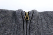 Polo Ralph Lauren Embroidered Logo Grey Quarter Zip Sweater - Sweater - Thrifted Threads