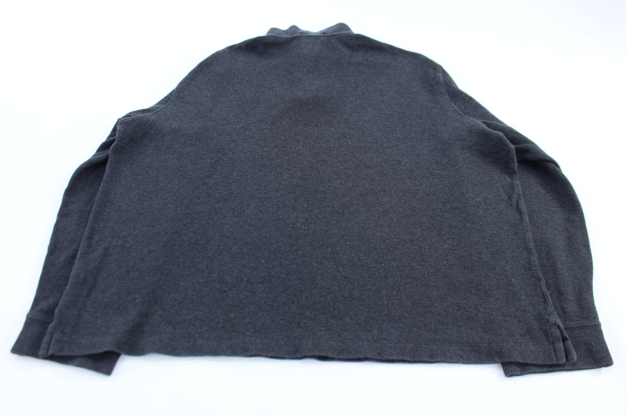 Polo Ralph Lauren Embroidered Logo Grey Quarter Zip Sweater - Sweater - Thrifted Threads
