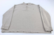 Polo Ralph Lauren Embroidered Logo Grey Quarter Zip Sweater - Sweater - Thrifted Threads