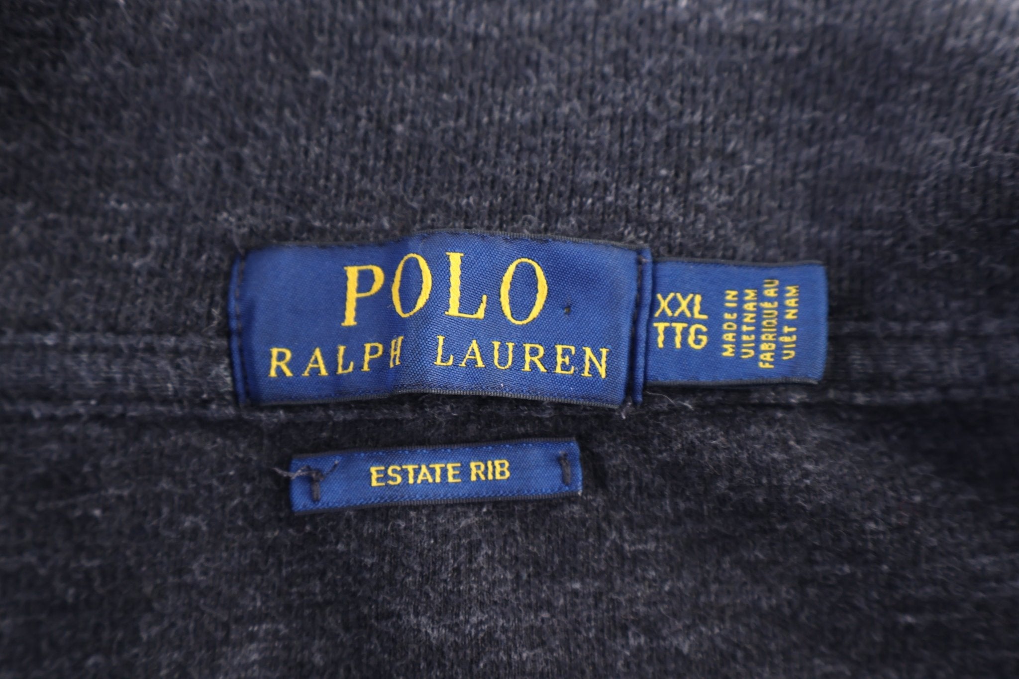 Polo Ralph Lauren Embroidered Logo Grey Quarter Zip Sweater - Sweater - Thrifted Threads