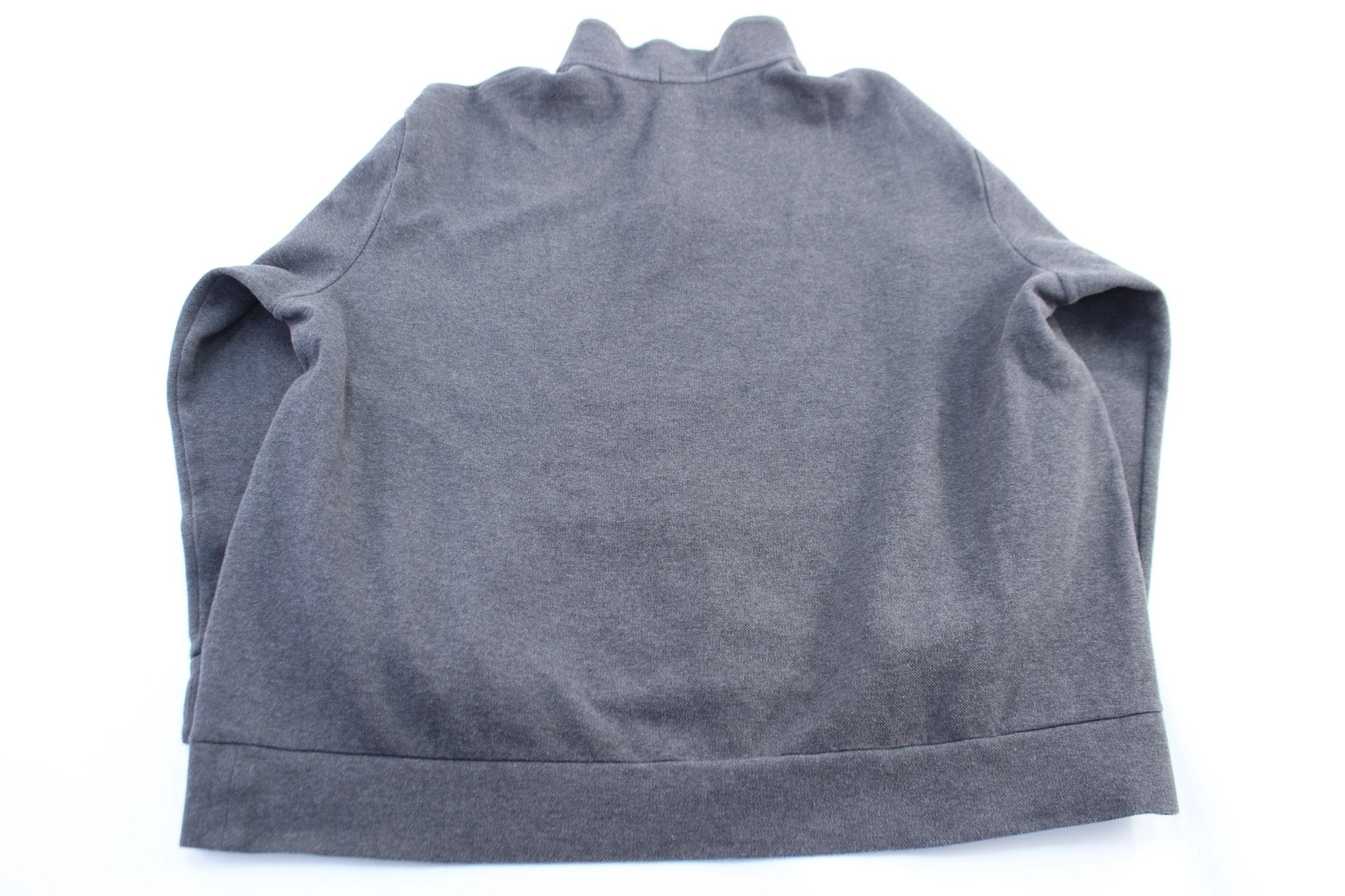 Polo Ralph Lauren Embroidered Logo Grey Zip Up Sweater - ThriftedThreads.com