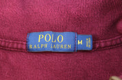 Polo Ralph Lauren Embroidered Logo Maroon Quarter Zip Sweater - ThriftedThreads.com